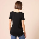 AMAZON ESSENTIALS WOMEN'S SCOOPNECK TUNIC TOP, 2 PACK, SIZE L - BLACK/DARK PINK - Brand New