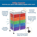 ECR4Kids 20-Drawer Mobile Organizer, Storage Cart, Assorted - Like New
