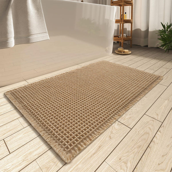 GENERIC UPGRADED WAFFLE BATH MAT, SUPER ABSORBENT NON SLIP BATH MATS 18 x 30 - Like New