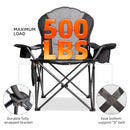 Large Camping Chair with Side Table Heavy Duty 500LBS - Folding Outdoor Chair - Like New