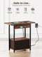 GiveBest End Table with Charging Station, USB Ports and Outlets - Brown Like New