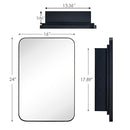VANA NALA Brushed Nickel Recessed Bathroom Mirror Wall Cabinet - B09VGW275M - Brand New