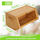 AMBIRD Bamboo Bread Box, Wooden Bread Storage Container CBBNA001USAM06 Tan Like New