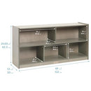 ECR4Kids 5-COMPARTMENT MOBILE STORAGE CABINET, 24IN, GREY WASH - ELR-0419-GW - Brand New