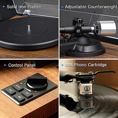 1 BY ONE Bluetooth Turntable HiFi 36 Watt Vinyl Record Player - 471NA-0010 Like New