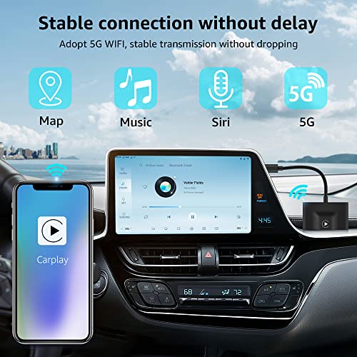 URJD WIRELESS CARPLAY ADAPTER 2023 UPGRADE WIDELY COMPATIBLE - BLACK - Like New