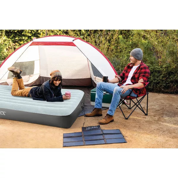 INTEX COMFORT PLUSH MID RISE DURA-BEAM AIRBED WITH BUILT-IN ELECTRIC PUMP 13 - Like New