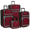 U.S. TRAVELER NEW YORKER EXPANDABLE ROLLING LUGGAGE, 4-PIECE SET - RED/GRAY - Like New