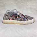 BLOWFISH MALIBU CASUAL SNEAKERS SHOES - SIZE: WOMEN 7 - GRAY PINK FLOWERS - Like New