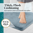 Genteele Memory Foam Bath Mat Non Slip Velvet Super Comfortable B0836C225N - Brand New