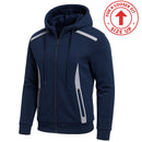 BLU ROCK MEN'S SHERPA FLEECE-LINED REFLECTIVE TECH FULL ZIP HOODIE - 3XL - NAVY - Brand New