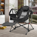 ANIFOX AINFOX FOLDABLE PORTABLE ROCKING CAMPING CHAIRS WITH FOOTREST - BLACK - Like New