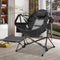 ANIFOX AINFOX FOLDABLE PORTABLE ROCKING CAMPING CHAIRS WITH FOOTREST - BLACK - Like New