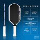 JOOLA PRO IV PICKLEBALL PADDLES RAW CARBON FIBER HYPERION 14MM - WHITE - Like New