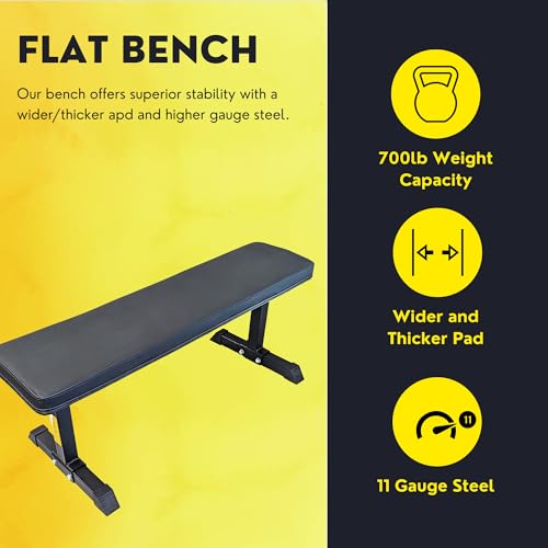 HULKFIT HEAVY-DUTY ADJUSTABLE UTILITY FLAT INCLINE DECLINE WEIGHT BENCH - BLACK - Like New