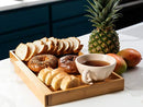 BAMBOO LAND Large Bamboo Bread Cutting Board Crumb Tray Large Bread Knife - Brand New