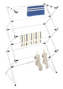 WHITMOR FOLDABLE CLOTHES DRYING RACK: 3 TIER LAUNDRY DRYING RACK - WHITE - Like New