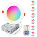 HEKEE LED Recessed Downlights Color Changing 4 Inch 6 Packs - White - Brand New