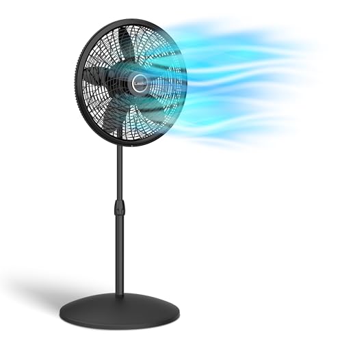 Lasko Oscillating Pedestal Fan, Adjustable Height, 3 Speeds, 18" - 1827 - BLACK Like New