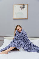 Chenille Chunky Knit Throw Blanket Cable Knitted Soft Cozy Polyester B088FK6QRZ - Like New