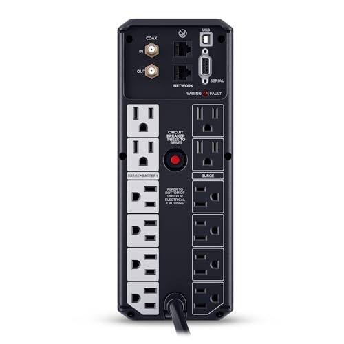 CYBERPOWER CP1500AVRLCD3 INTELLIGENT LCD UPS SYSTEM, 1500VA/900W - BLACK - Like New