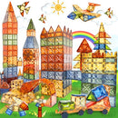 HARWORLIFE MAGNETIC TILES, DIAMOND 120 PCS 2 CARS MAGNETIC BLOCKS - MULTICOLOR - Brand New