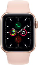 For Parts: Apple Watch Series 5 40mm Gold Aluminum Case Pink Band CRACKED SREEN/LCD