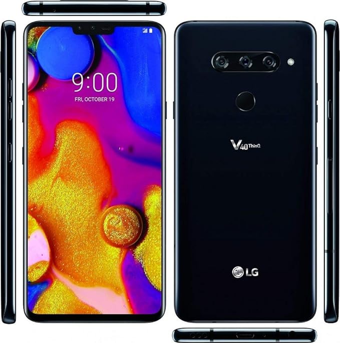 LG V40 ThinQ 64GB Aurora Sprint/T-Mobile Locked LM-V405 - Black Like New