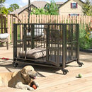 DAKITO 43/38 INCH HEAVY DUTY DOG CRATE FOLDING DOG KENNEL NO ASSEMBLY - BLACK - Like New