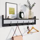AMBIRD WALL HOOKS WITH SHELF ENTRYWAY HANGING WOOD COAT HOOKS WALL-MOUNTED - Like New