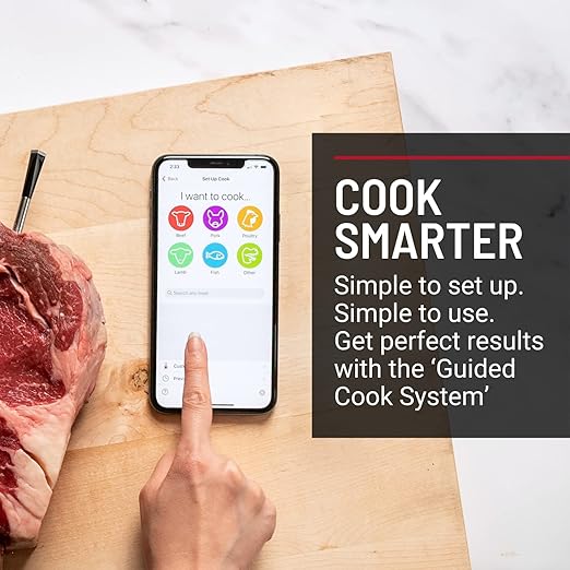 MEATER: Wireless Digital Smart Meat Thermometer OSC-MT-ME01 - Silver/Black Like New