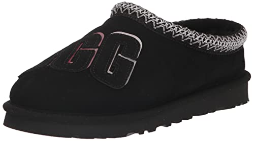 UGG MEN'S TASMAN GRAPHIC SHADOW SLIPPER MEN SIZE 9 - BLACK - Like New