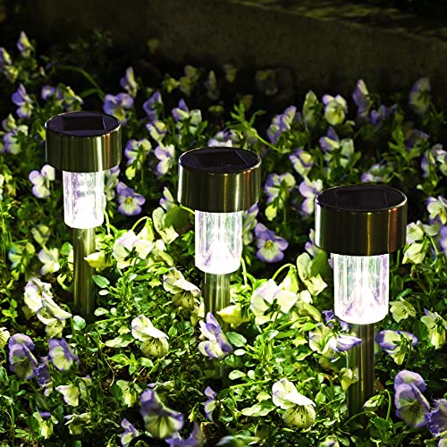 SOLPEX 12 Pack Solar Outdoor Lights Pathway, Stainless Steel - Scratch & Dent