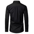 JAMES TAILOR DRESS SHIRT JMLS-350BK - SIZE: MEN XL - BLACK - Brand New