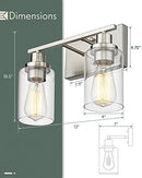 Cargifak 2-Light Vanity Lights, Vanity Wall Light Fixtures, 4815-2W-BN - Nickel - Like New