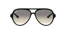 RAY-BAN CATS 5000 AVIATOR SIZE 59-13-140 ORB4125 BLACK/CLEAR GRADIENT GRAY - Like New
