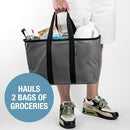 CLEVERMADE ECOBASKET COLLAPSIBLE TOTE, 30L STRUCTURED TOTE BAG | GRAY/BLACK - Like New