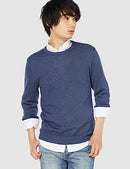 AMAZON ESSENTIALS STORE MEN'S LONG-SLEEVE CREWNECK SWEATER, 100% COTTON - BLUE - Brand New