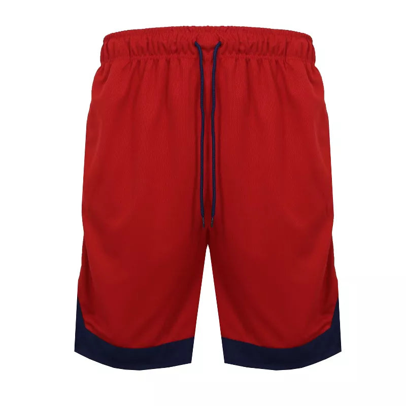 JUMP START MEN'S MESH QUICK DRY ATHLETIC PERFORMANCE SHORTS,SIZE: 2XL - RED/NAVY - Brand New