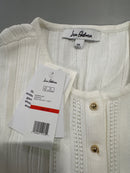 SAM EDELMAN WOMEN'S SABLE SCALLOPED TRIM TOP - SIZE: WOMEN XS - GARDENIA - Brand New