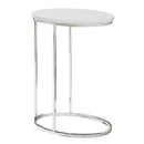 Monarch Specialties Oval Chrome Metal Accent Table B01N7GCBPN - Glossy White - Brand New