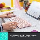 Logitech K380 Pebble Wireless Multi-Device Keyboard Windows/Apple iOS - Rose - Like New