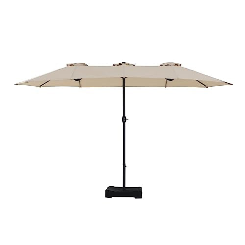 Sunjoy Triple Canopy Umbrella with Base, 178.74in L x 104.72in W x 96.46in H - Like New