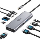 SELORE&S-GLOBAL USB C DOCKING STATION DUAL MONITOR 9 IN 1 TRIPLE SEUC0304 - GRAY - Like New