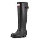 HUNTER WOMEN'S ORIGINAL TALL BACK ADJUSTABLE RAIN BOOT SIZE 8 BLACK - Like New