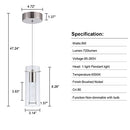 LEADTEK 3 Pack Pendant Lights Kitchen Island Light Brushed Nickel - Like New