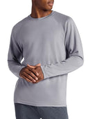 Gaiam Men's Flow State Long Sleeve Crewneck Top, Size L, Sleet - Brand New