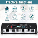 HOILUKFUNG 61 Keys Keyboard Piano for Kids, with Speaker Mic, B0B7DF44W4 - Black - Brand New