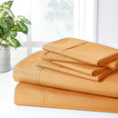 BIBB HOME 2000 COUNT 6-PIECE RAYON FROM BAMBOO SHEET SET - QUEEN - PUMPKIN - Brand New