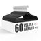 SIMPLE DELUXE VELVET HANGERS WITH SHOULDER NOTCHES SPACE SAVING -BLACK - Brand New